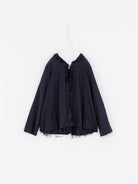 SCHA Open Front Flower Collier Top in Navy - SCHA at Worthwhile - shop TOP