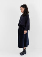 SCHA Twisted Skirt in Navy Velvet - SCHA at Worthwhile - shop SKIRT
