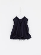 SCHA V-Back Flower Collier Top in Navy - SCHA at Worthwhile - shop TOP