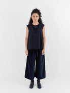 SCHA V-Back Flower Collier Top in Navy - SCHA at Worthwhile - shop TOP