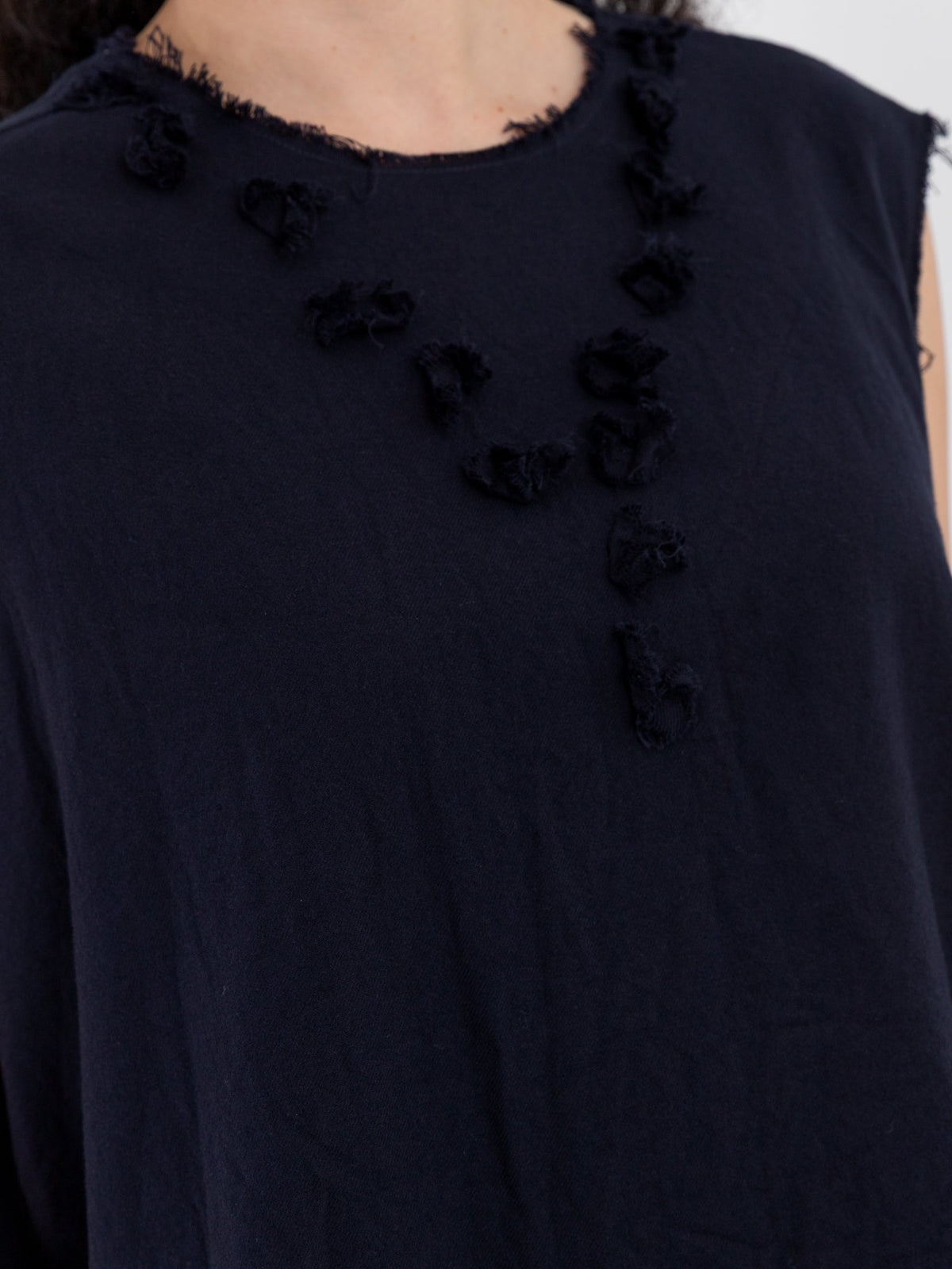 SCHA V-Back Flower Collier Top in Navy - SCHA at Worthwhile - shop TOP