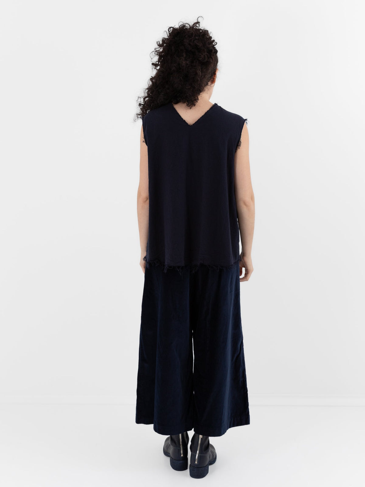 SCHA V-Back Flower Collier Top in Navy - SCHA at Worthwhile - shop TOP