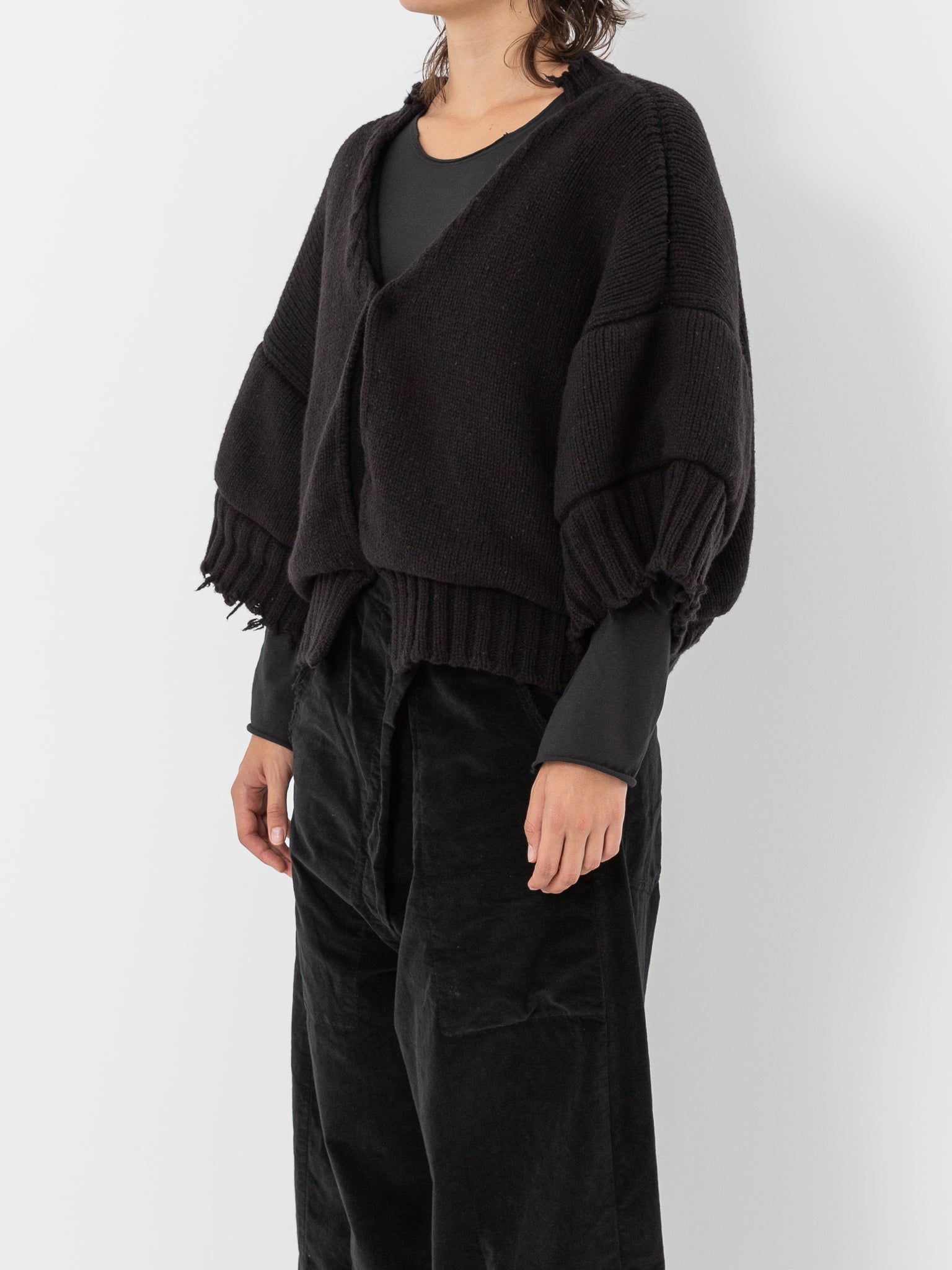 Serie Numerica Cropped Oversized Sweater - Worthwhile - SERIE NUMERICA