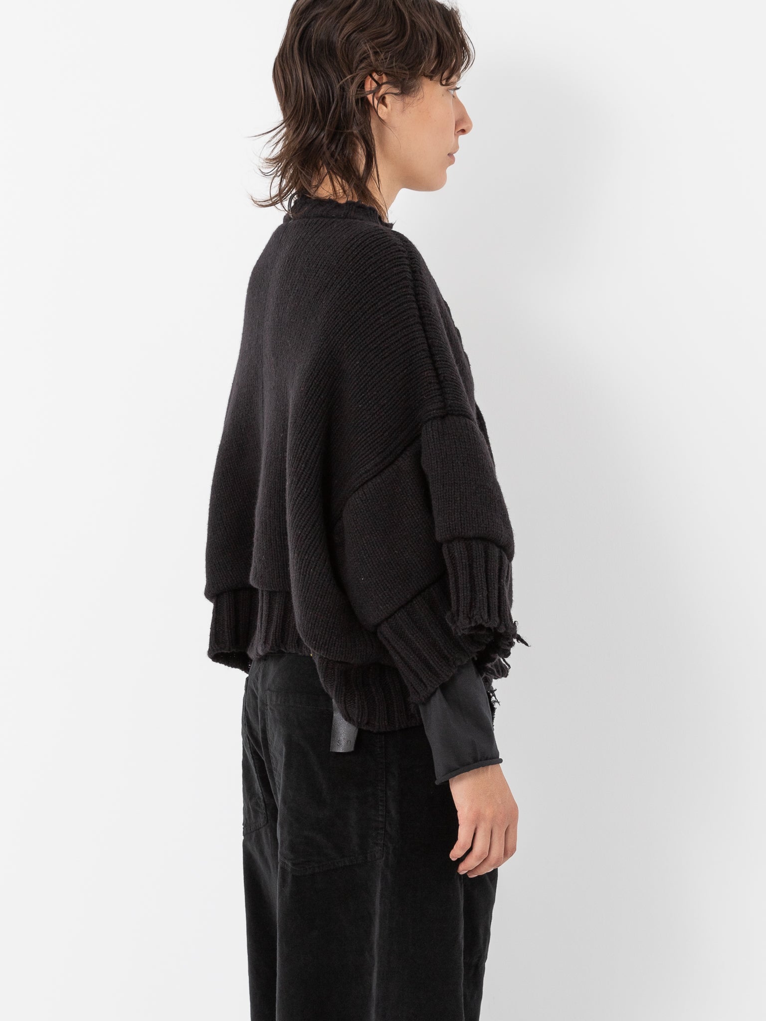 Serie Numerica Cropped Oversized Sweater - Worthwhile - SERIE NUMERICA