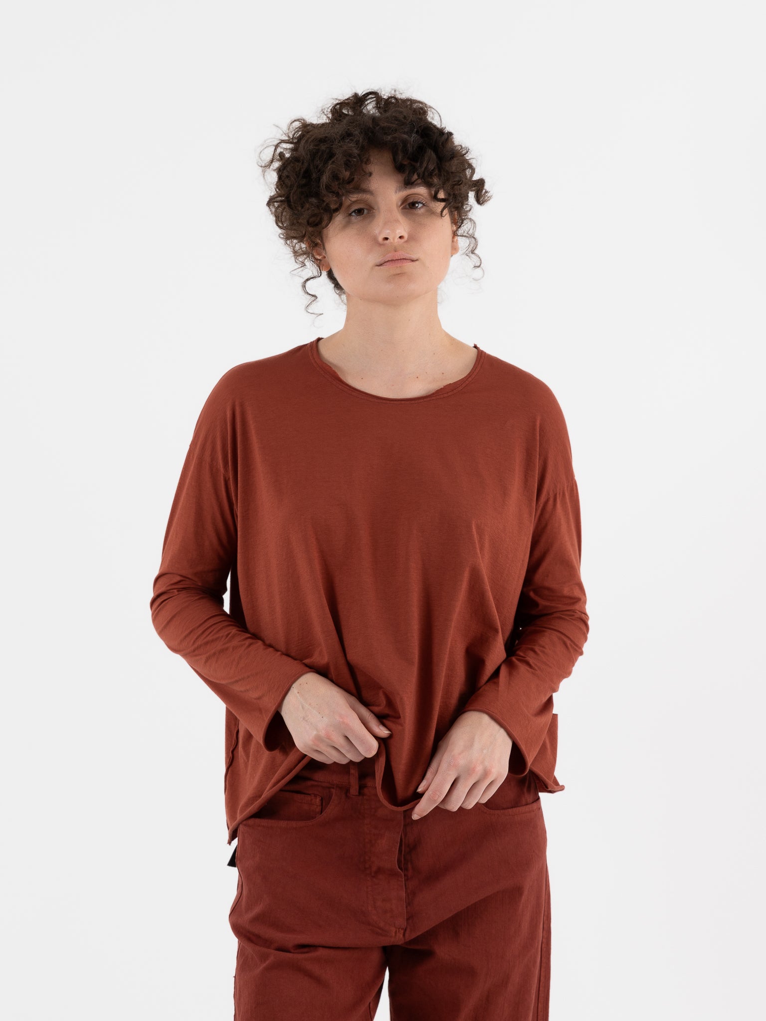 Serienumerica Boxy Tee in Amaranto - SERIE NUMERICA at Worthwhile