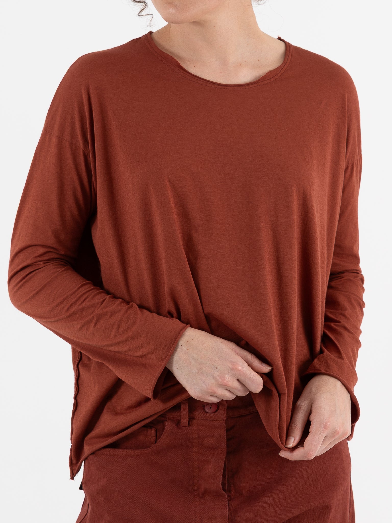Serienumerica Boxy Tee in Amaranto - SERIE NUMERICA at Worthwhile