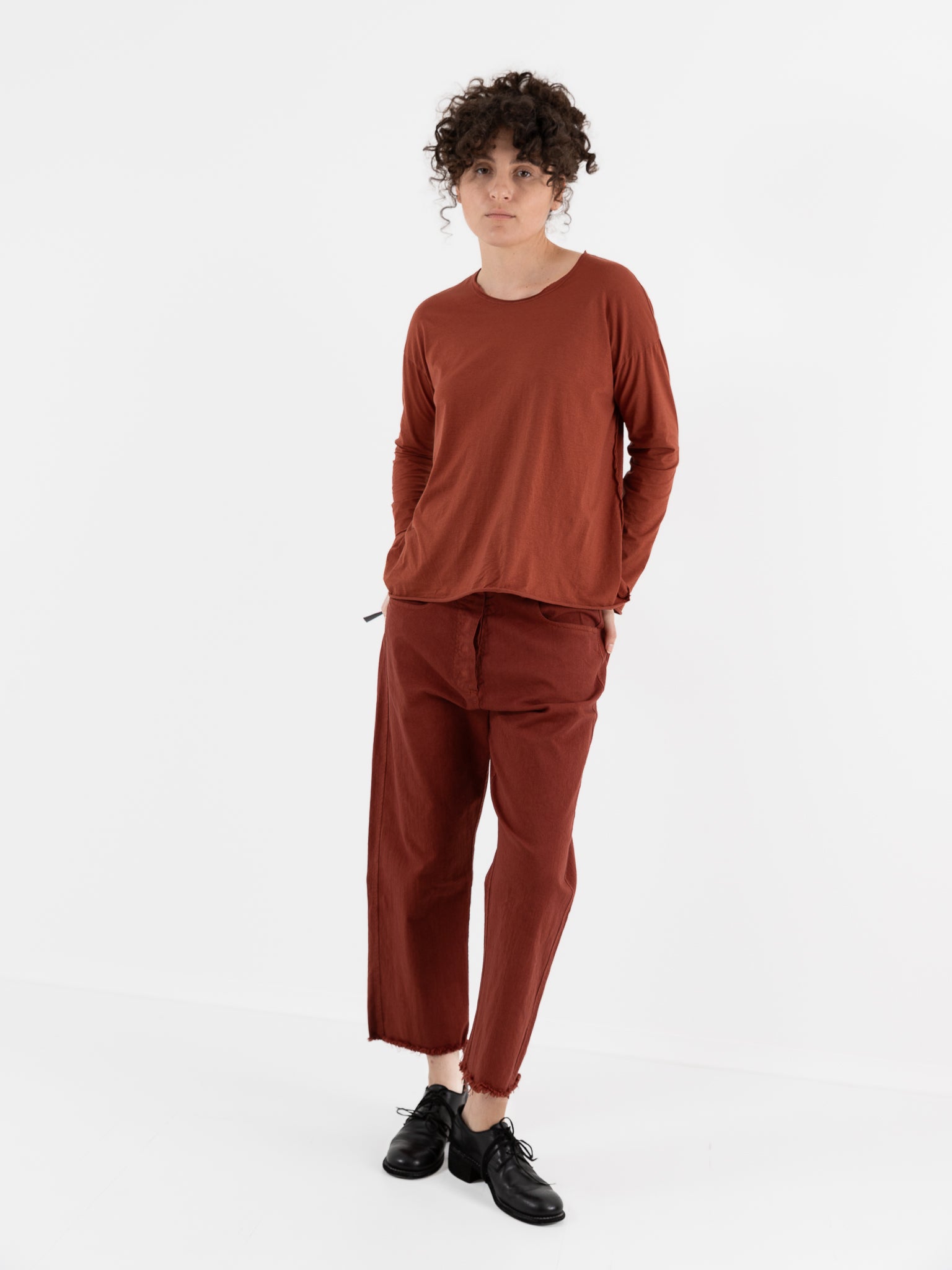 Serienumerica 5 Pocket Pant in Amaranto - SERIE NUMERICA at Worthwhile