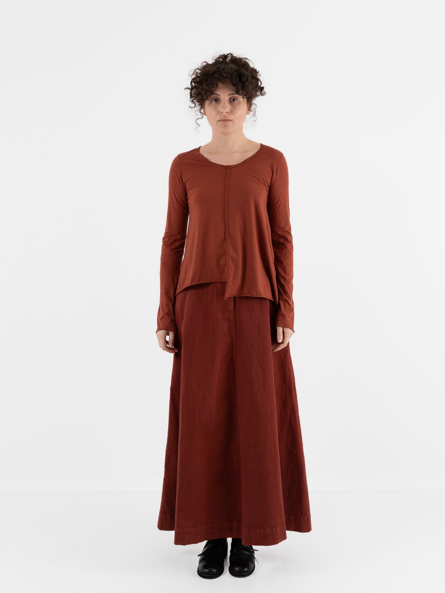 Serienumerica Asymmetrical Top in Amaranto - SERIE NUMERICA at Worthwhile - shop TOP