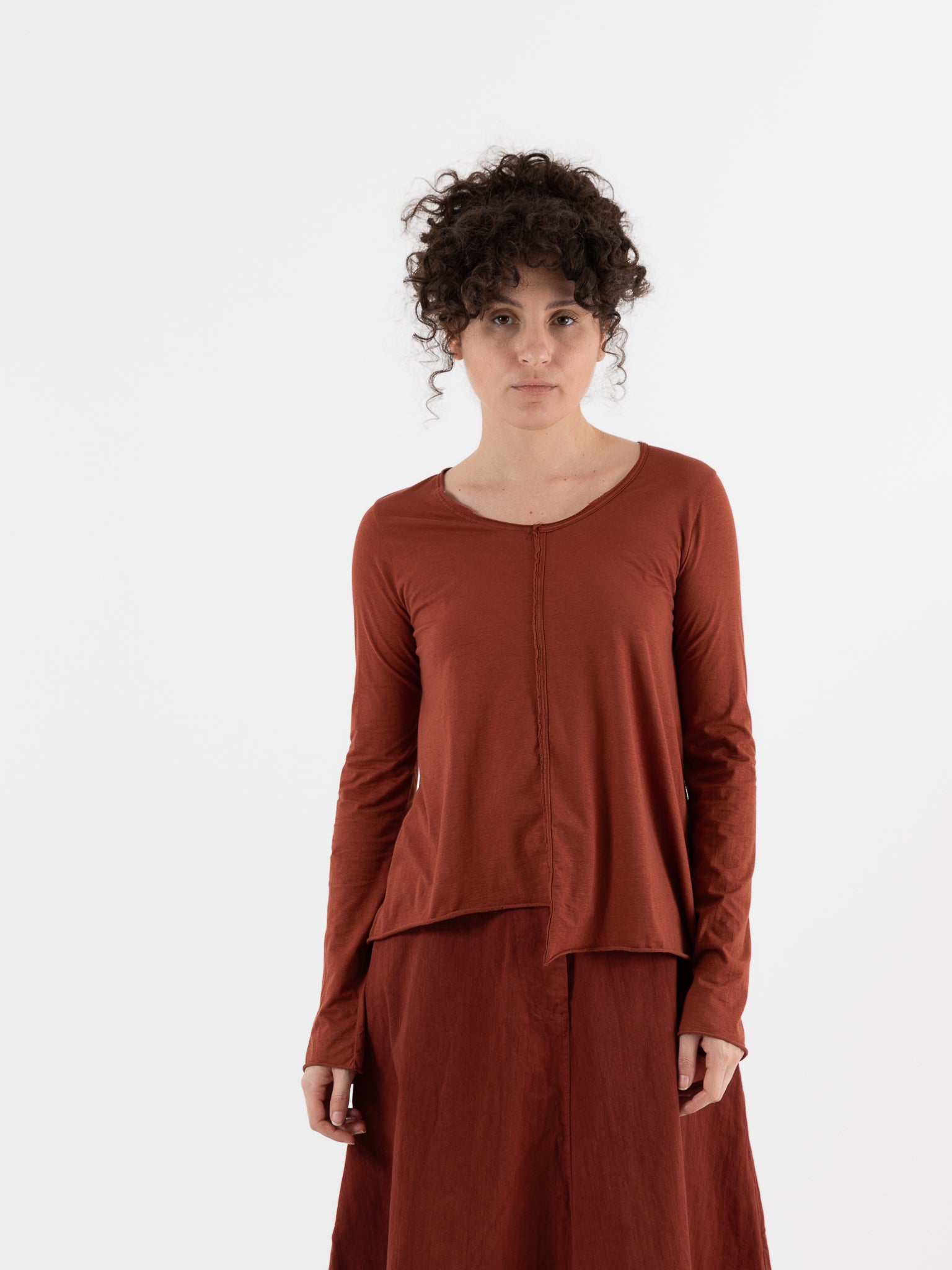 Serienumerica Asymmetrical Top in Amaranto - SERIE NUMERICA at Worthwhile