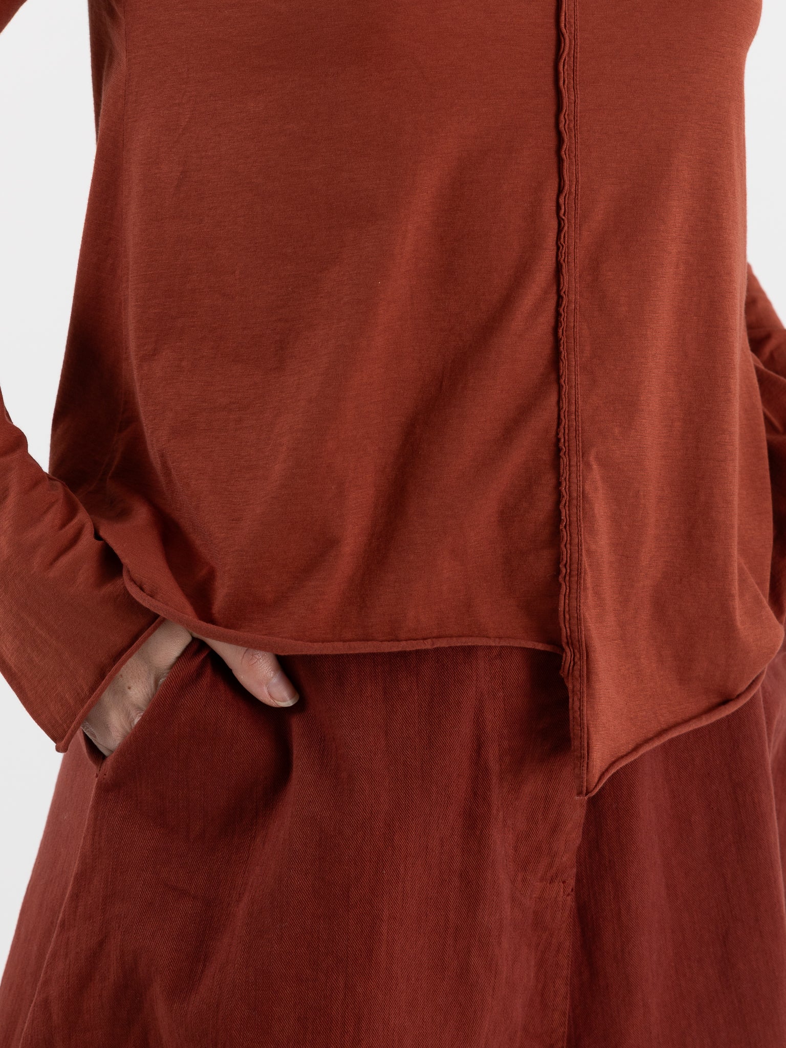Serienumerica Asymmetrical Top in Amaranto - SERIE NUMERICA at Worthwhile