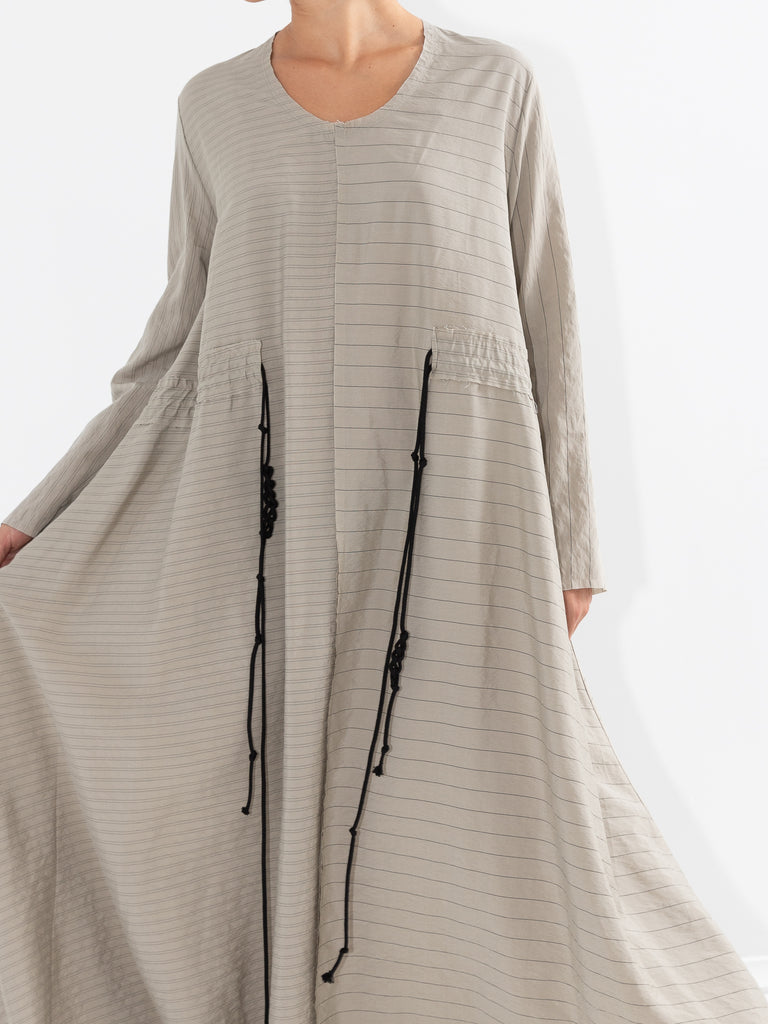 Serie Numerica Boxy Dress, Grey Stripe - Worthwhile
