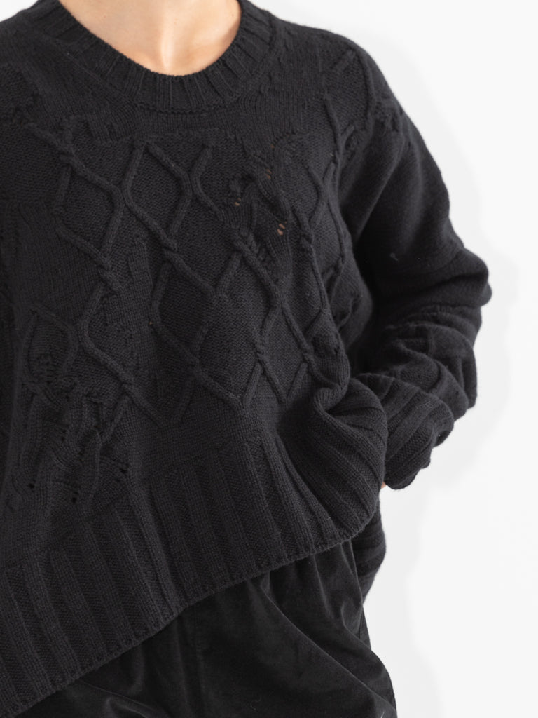 Serie Numerica Boxy Sweater, Black - Worthwhile
