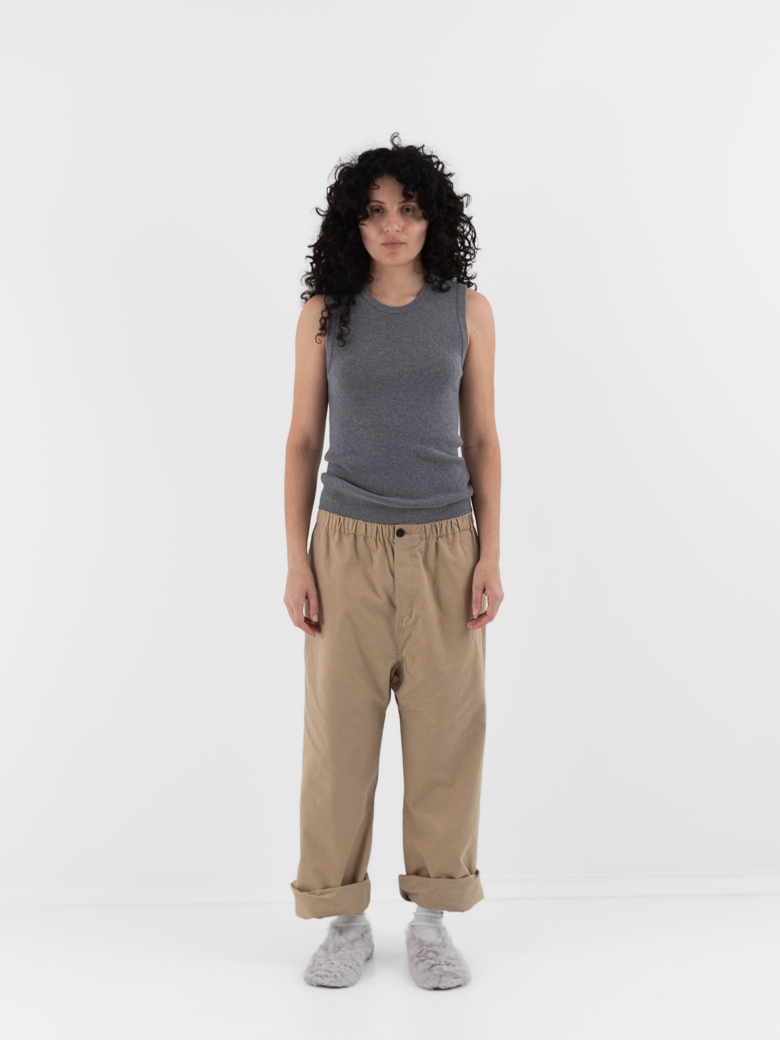 Sofie D'Hoore Maddy Rib Top in Grey Melange - SOFIE D'HOORE at Worthwhile - shop TOP