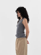 Sofie D'Hoore Maddy Rib Top in Grey Melange - SOFIE D'HOORE at Worthwhile - shop TOP