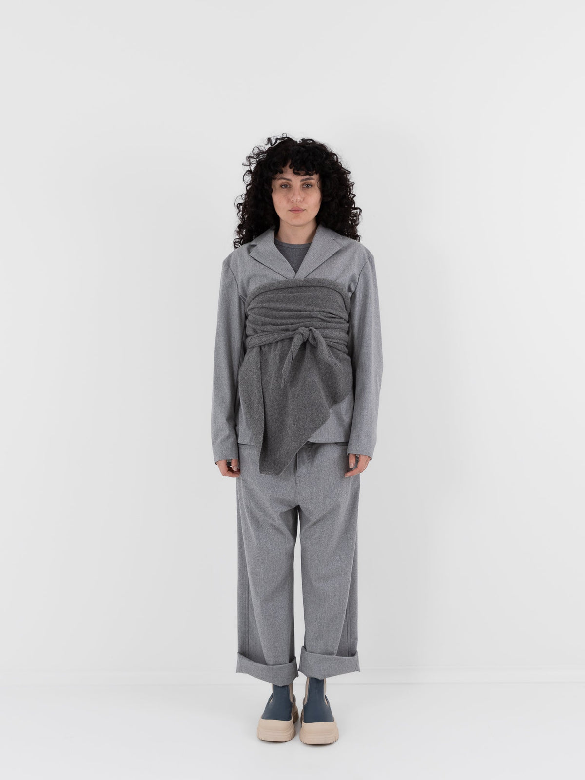 Sofie D'Hoore Monk Triangular Scarf in Metal Melange - SOFIE D'HOORE at Worthwhile - shop SCARF