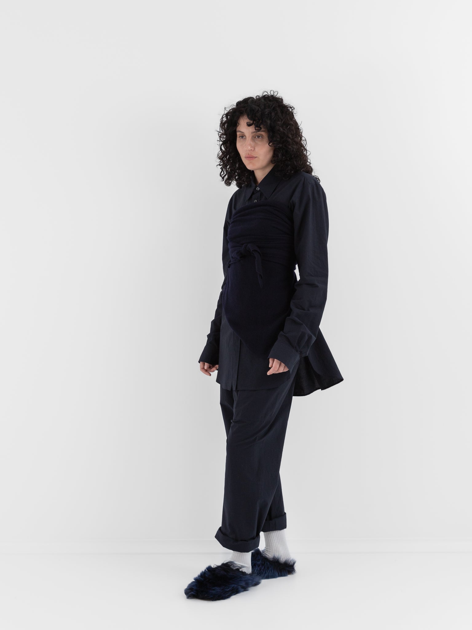 Sofie D'Hoore Monk Triangular Scarf in Midnight - SOFIE D'HOORE at Worthwhile - shop SCARF