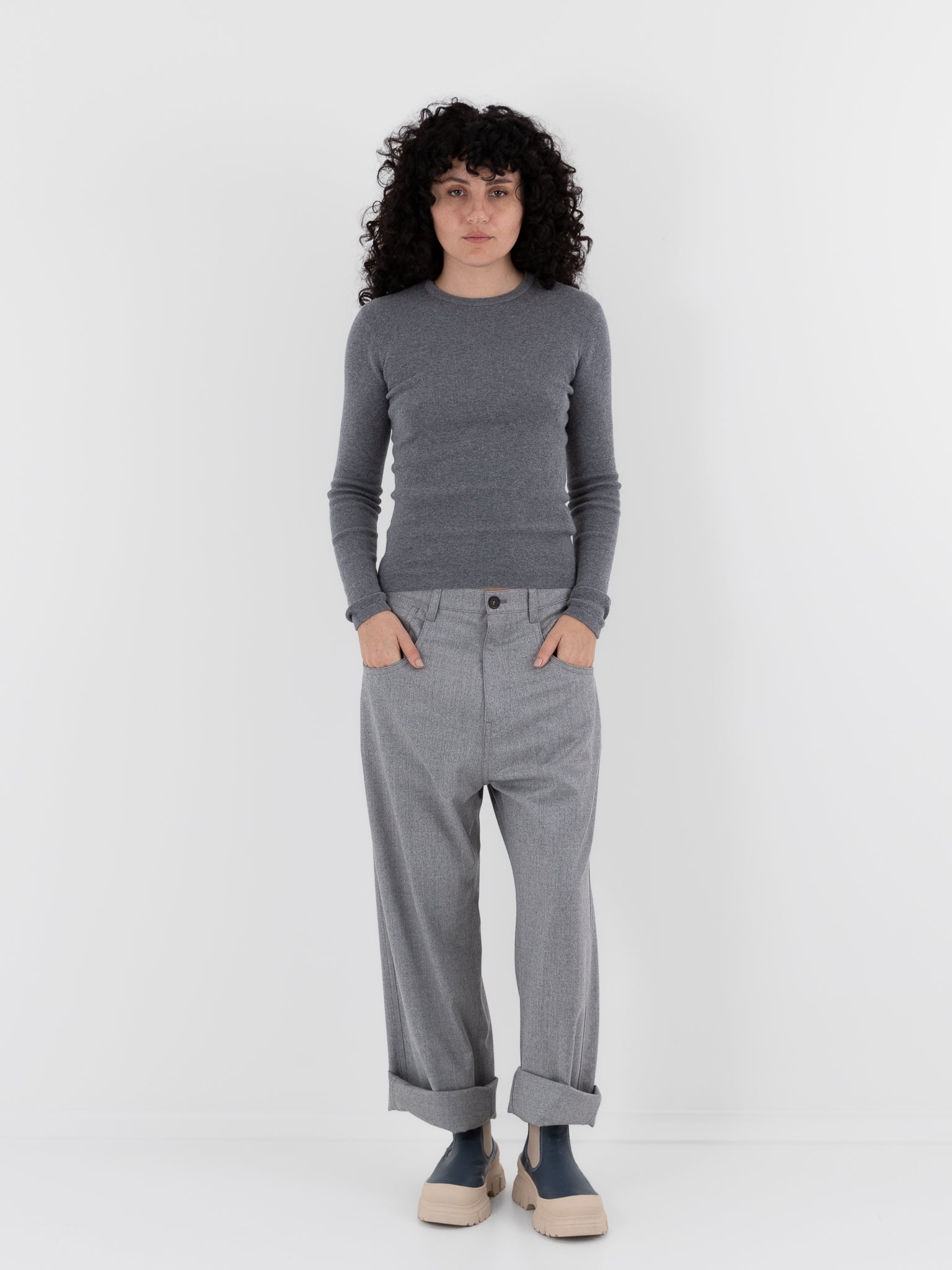 Sofie D'Hoore Phill Pant in Silver Melange - SOFIE D'HOORE at Worthwhile - shop PANT