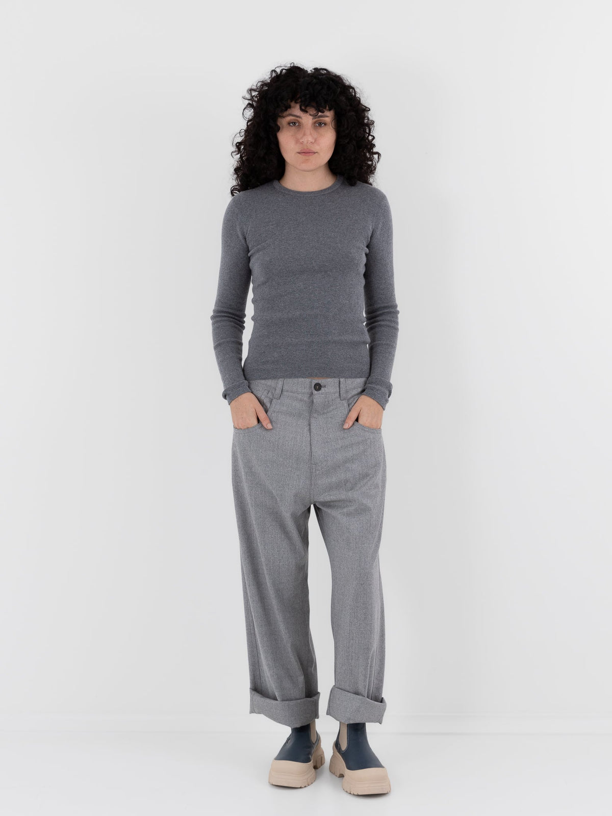 Sofie D'Hoore Phill Pant in Silver Melange - SOFIE D'HOORE at Worthwhile - shop PANT