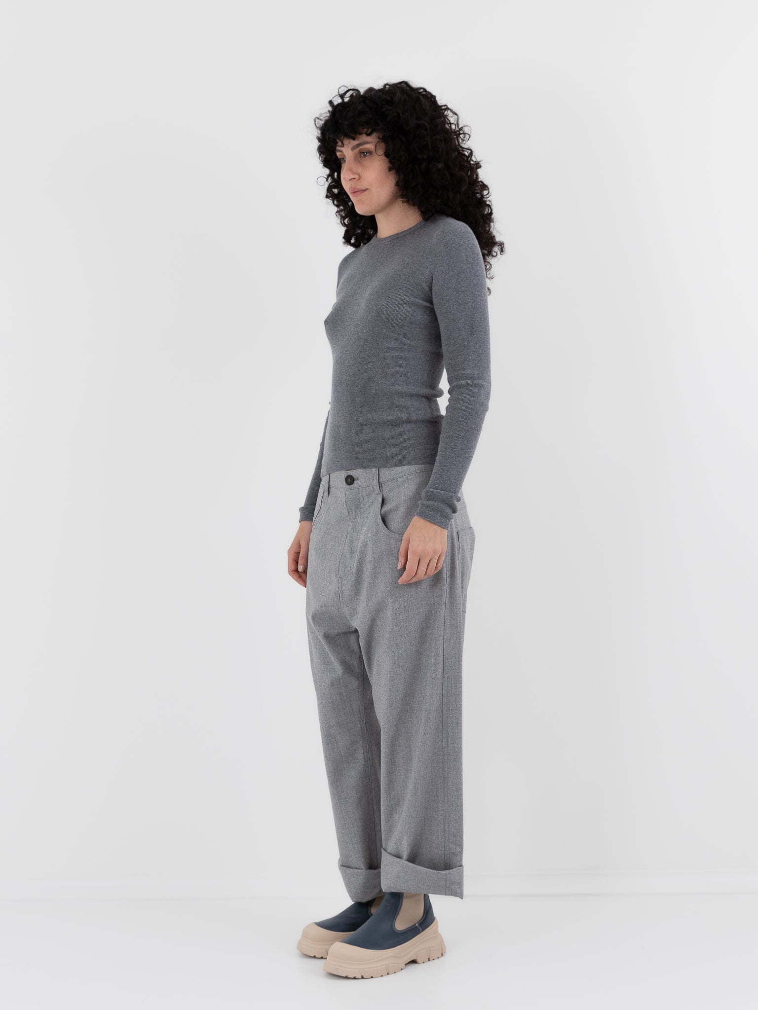 Sofie D'Hoore Phill Pant in Silver Melange - SOFIE D'HOORE at Worthwhile - shop PANT