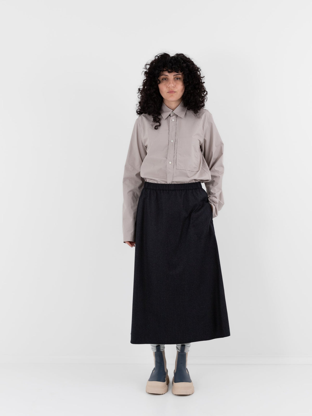 Sofie D'Hoore Synne Skirt in Charcoal Melange - SOFIE D'HOORE at Worthwhile - shop SKIRT