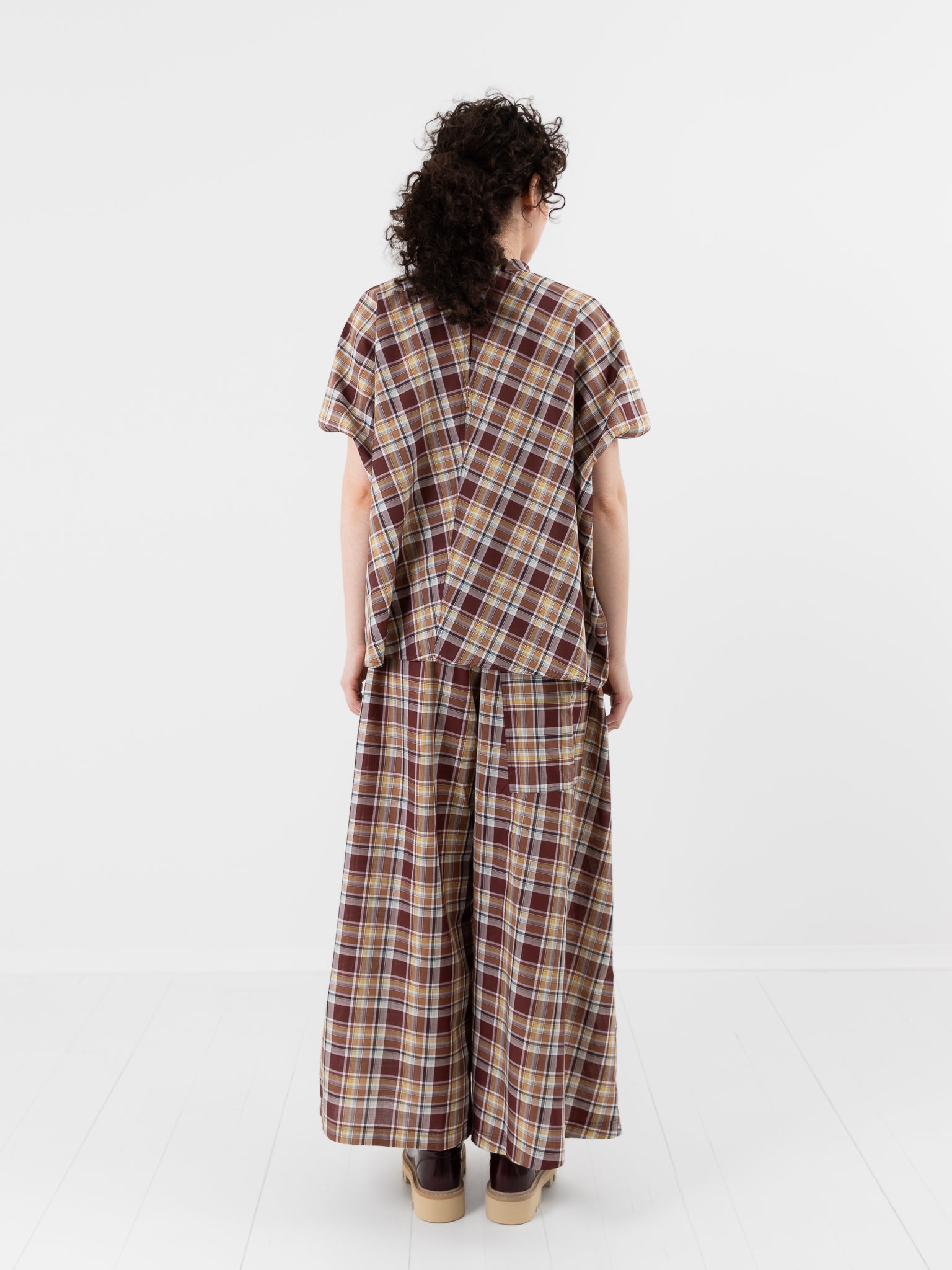 Sofie D'Hoore Basker Shirt in Toffee Check - SOFIE D'HOORE at Worthwhile - shop TOP