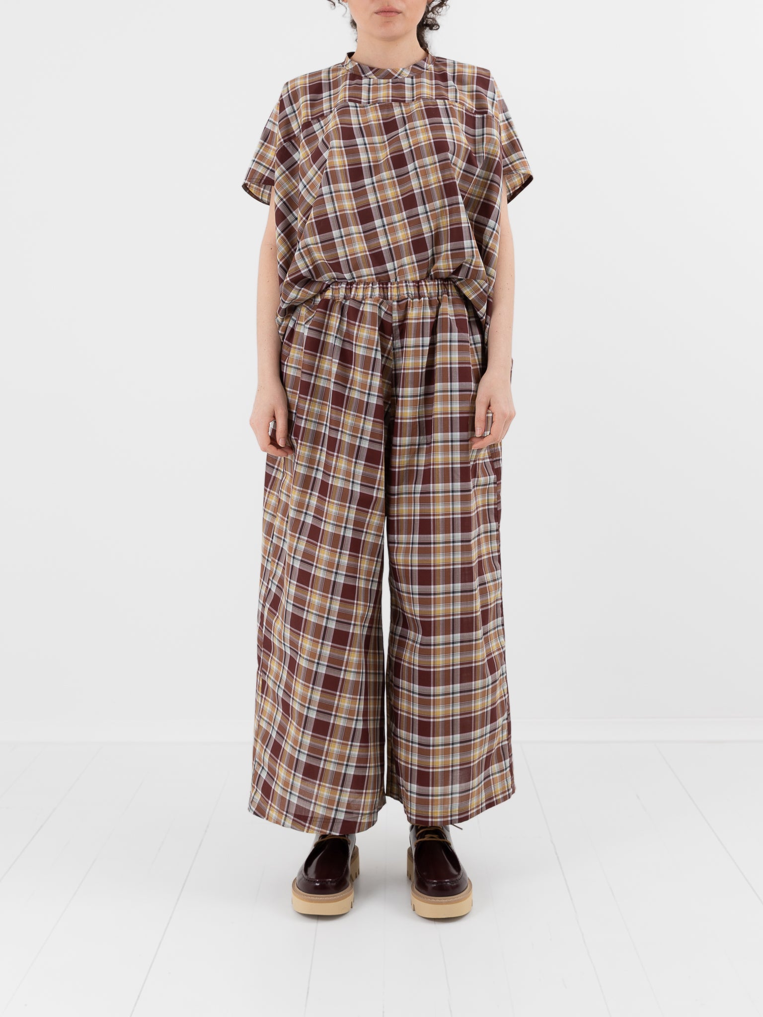 Sofie D'Hoore Parana Pant in Toffee Check - SOFIE D'HOORE at Worthwhile - shop PANT