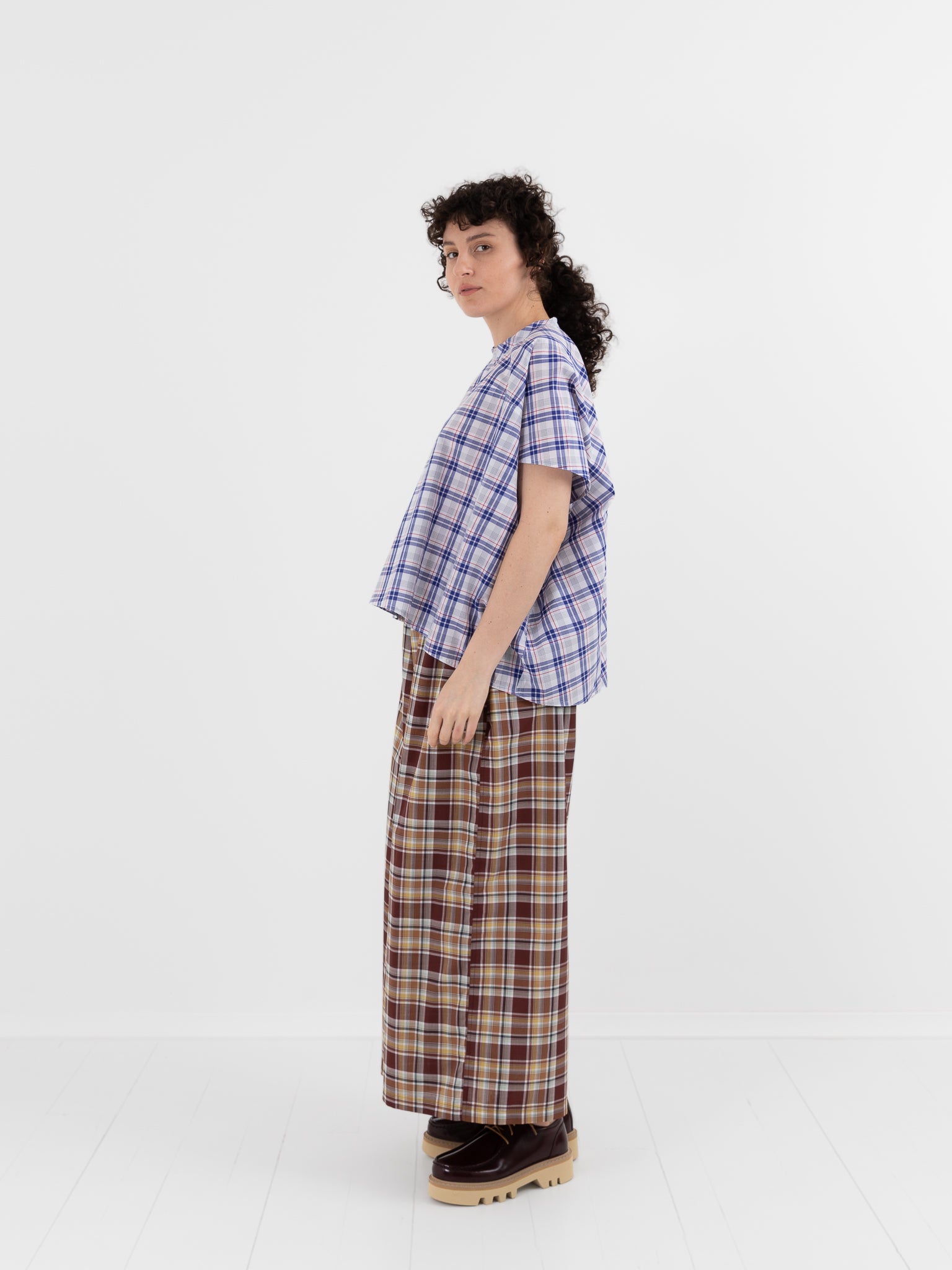 Sofie D'Hoore Parana Pant in Toffee Check - SOFIE D'HOORE at Worthwhile - shop PANT