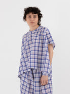 Sofie D'Hoore Basker Shirt in Royal Check - SOFIE D'HOORE at Worthwhile - shop TOP