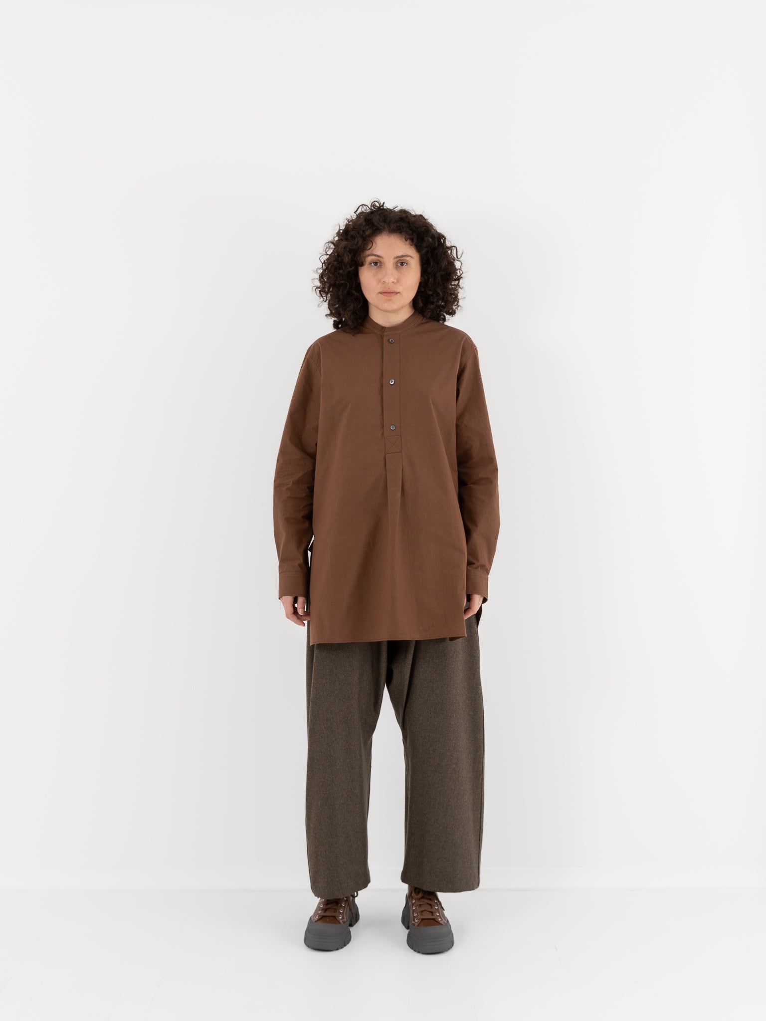 Sofie D'Hoore Baselitz Shirt in Chestnut - SOFIE D'HOORE at Worthwhile