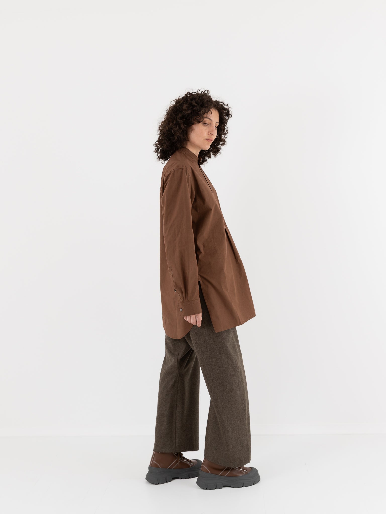 Sofie D'Hoore Baselitz Shirt in Chestnut - SOFIE D'HOORE at Worthwhile
