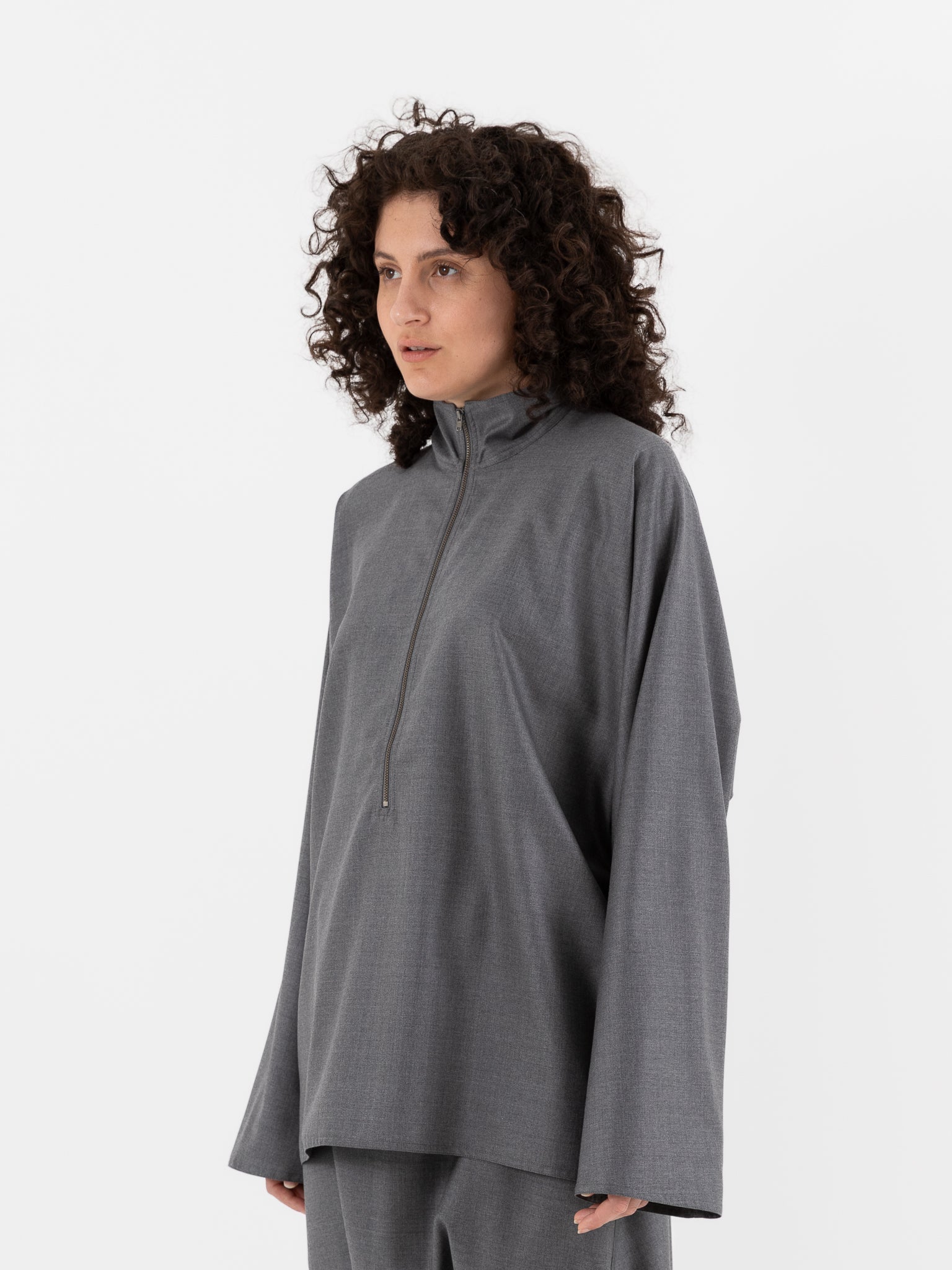 Sofie D'Hoore Carracci Zip Shirt in Mid Grey - SOFIE D'HOORE at Worthwhile