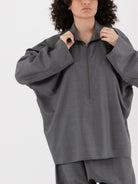 Sofie D'Hoore Carracci Zip Shirt in Mid Grey - SOFIE D'HOORE at Worthwhile