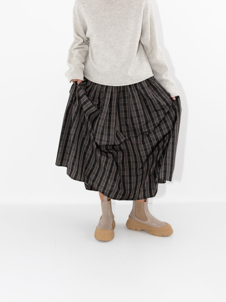 Sofie D'Hoore Shea Skirt, Black Check - Worthwhile