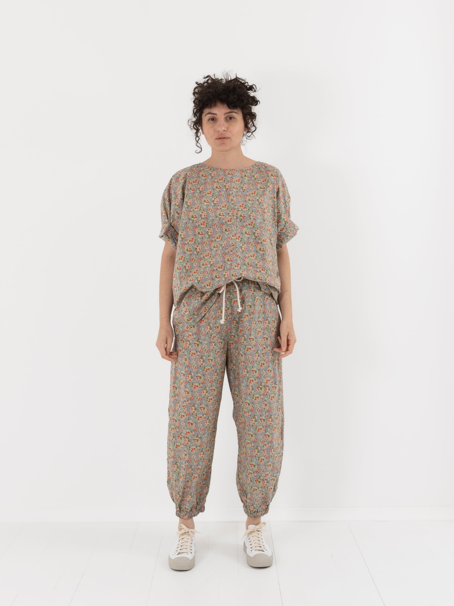 SONO Friedrich Tee in Dusty Blue Floral - SONO at Worthwhile - shop TOP