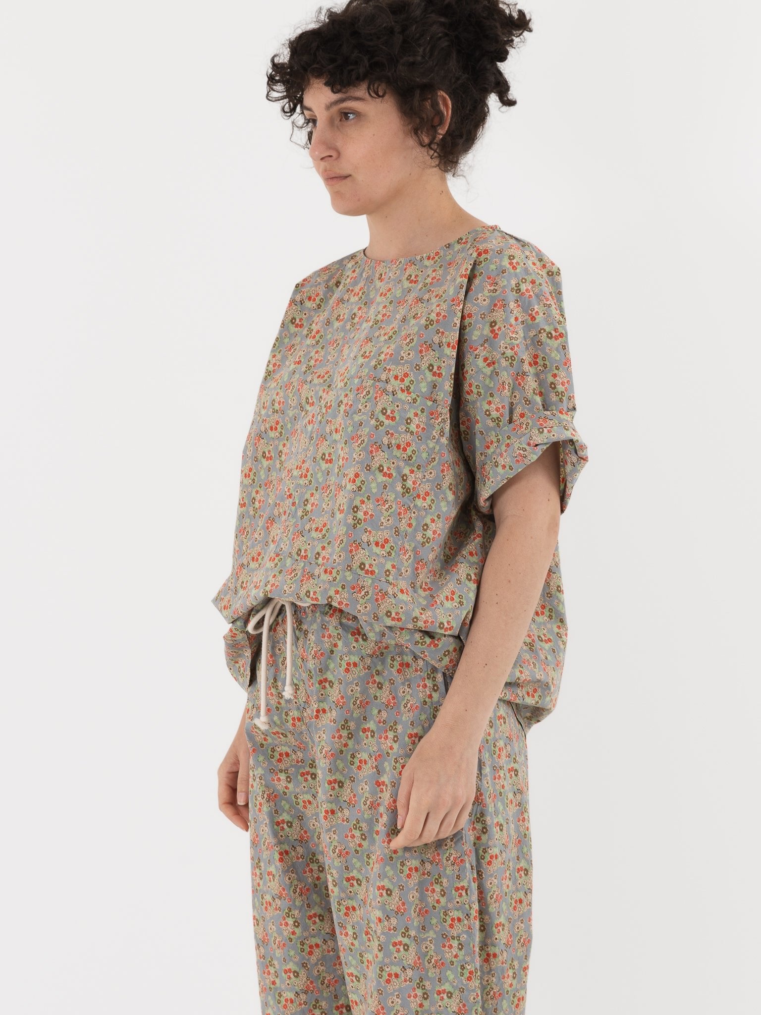 SONO Friedrich Tee in Dusty Blue Floral - SONO at Worthwhile - shop TOP