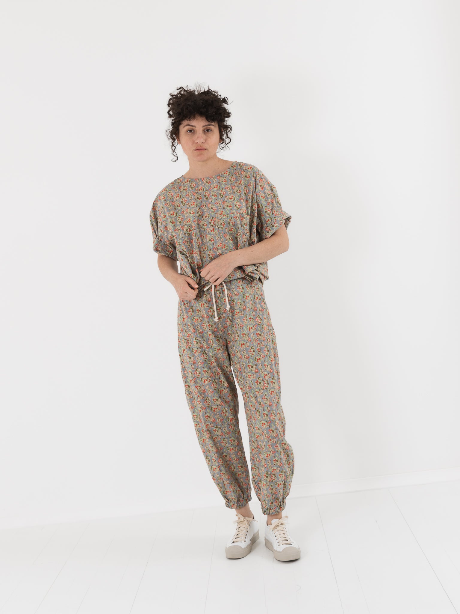 SONO Friedrich Tee in Dusty Blue Floral - SONO at Worthwhile - shop TOP