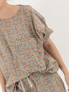 SONO Friedrich Tee in Dusty Blue Floral - SONO at Worthwhile - shop TOP