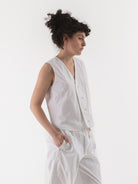 SONO Victor Vest in White - SONO at Worthwhile - shop VEST