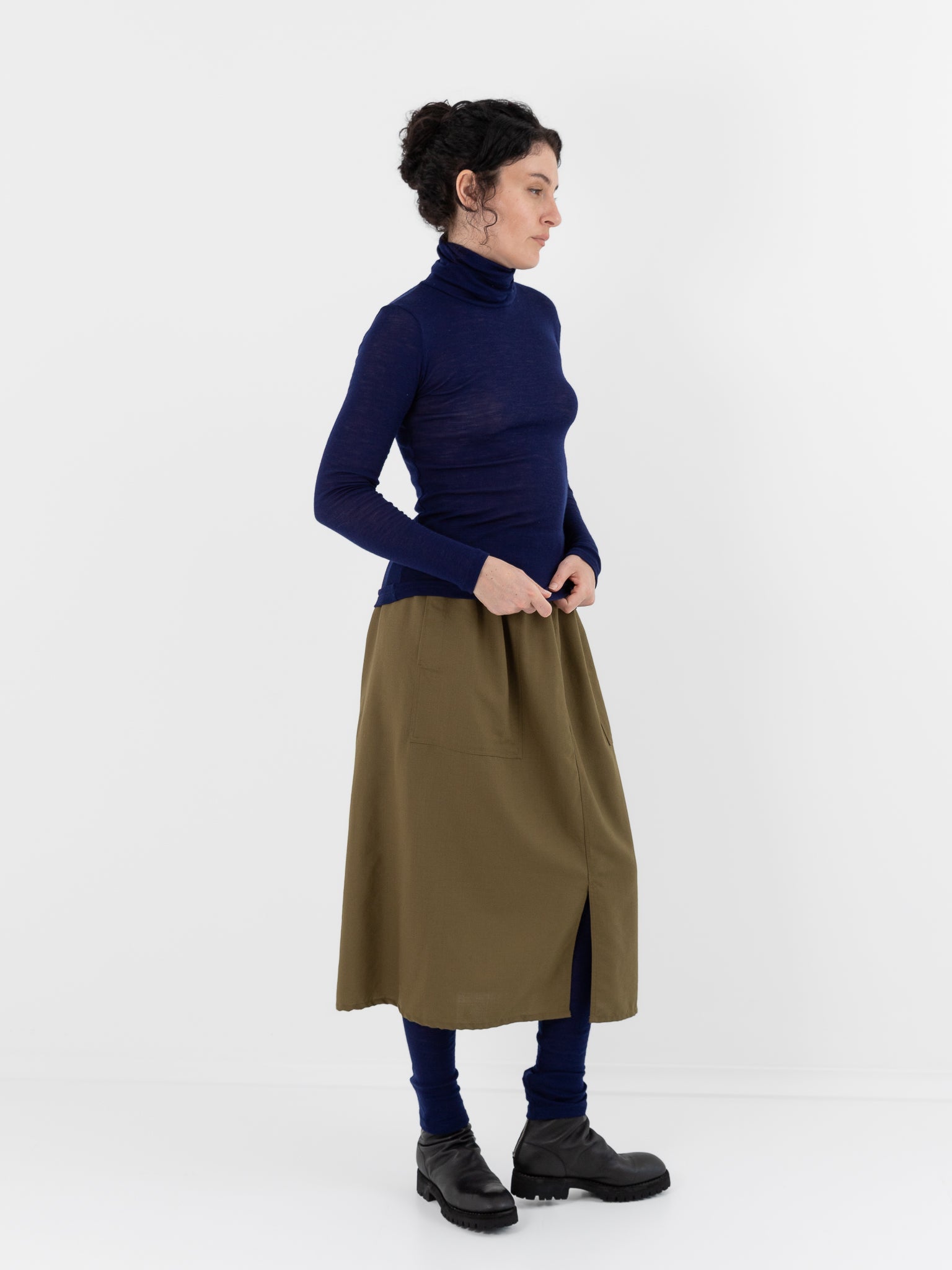 SONO Roberta Rollneck Tee in Indigo - SONO at Worthwhile - shop TOP