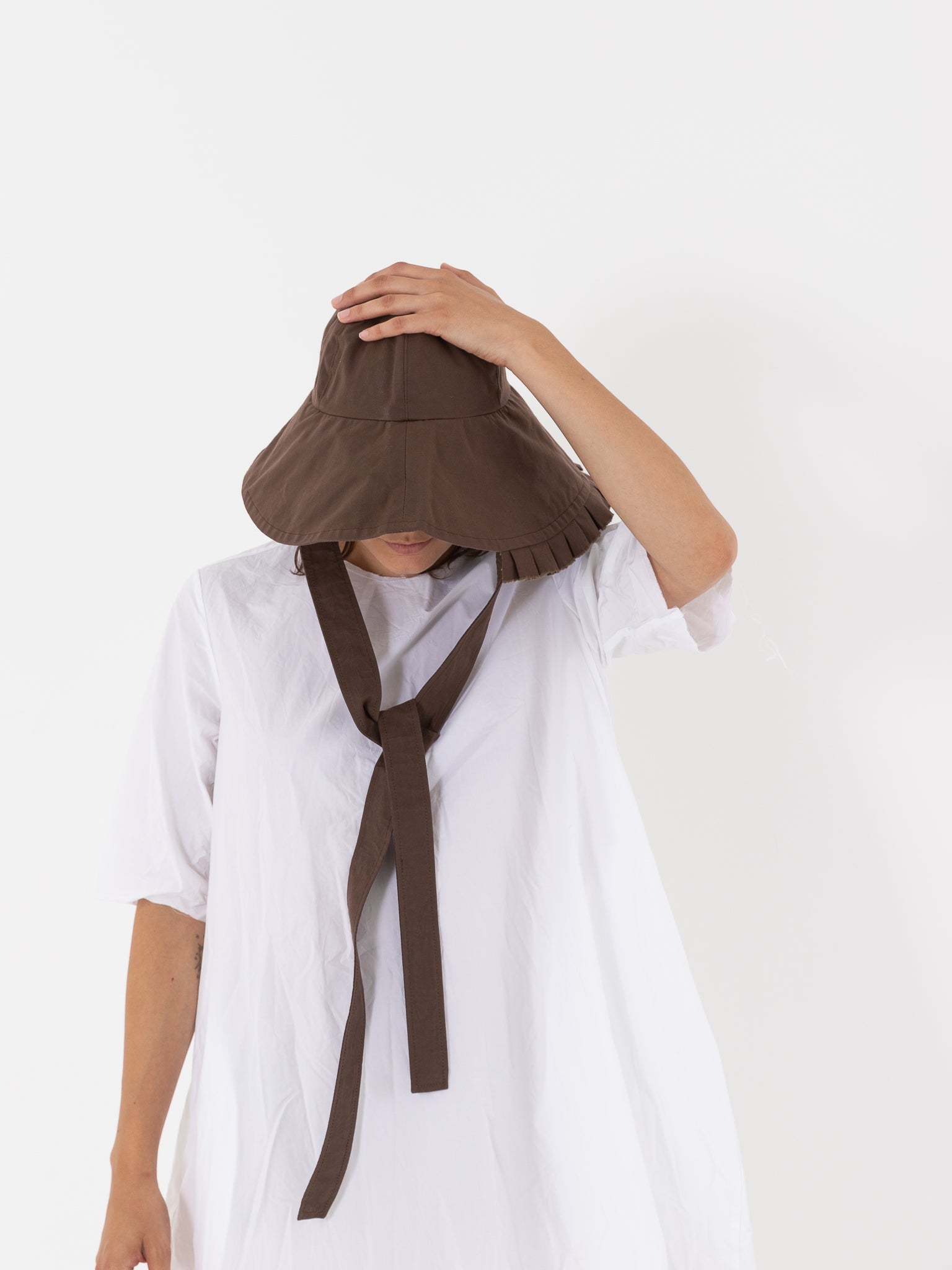 Studio Kettle Bonny Hat with Frill, Cocoa - Worthwhile, Inc.