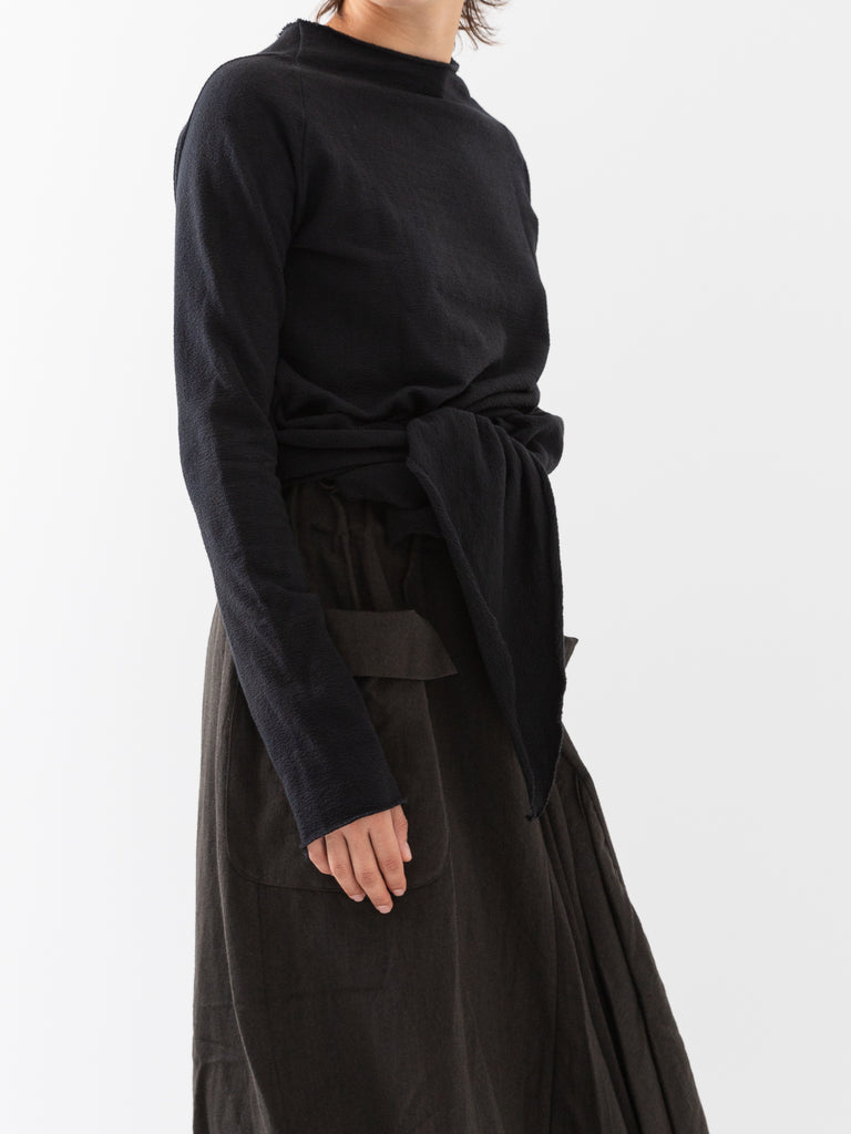 Atelier Suppan Tied Sweater, Almost Black - Worthwhile