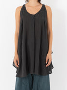 Atelier Suppan Back Crossed Top, Dark - Worthwhile