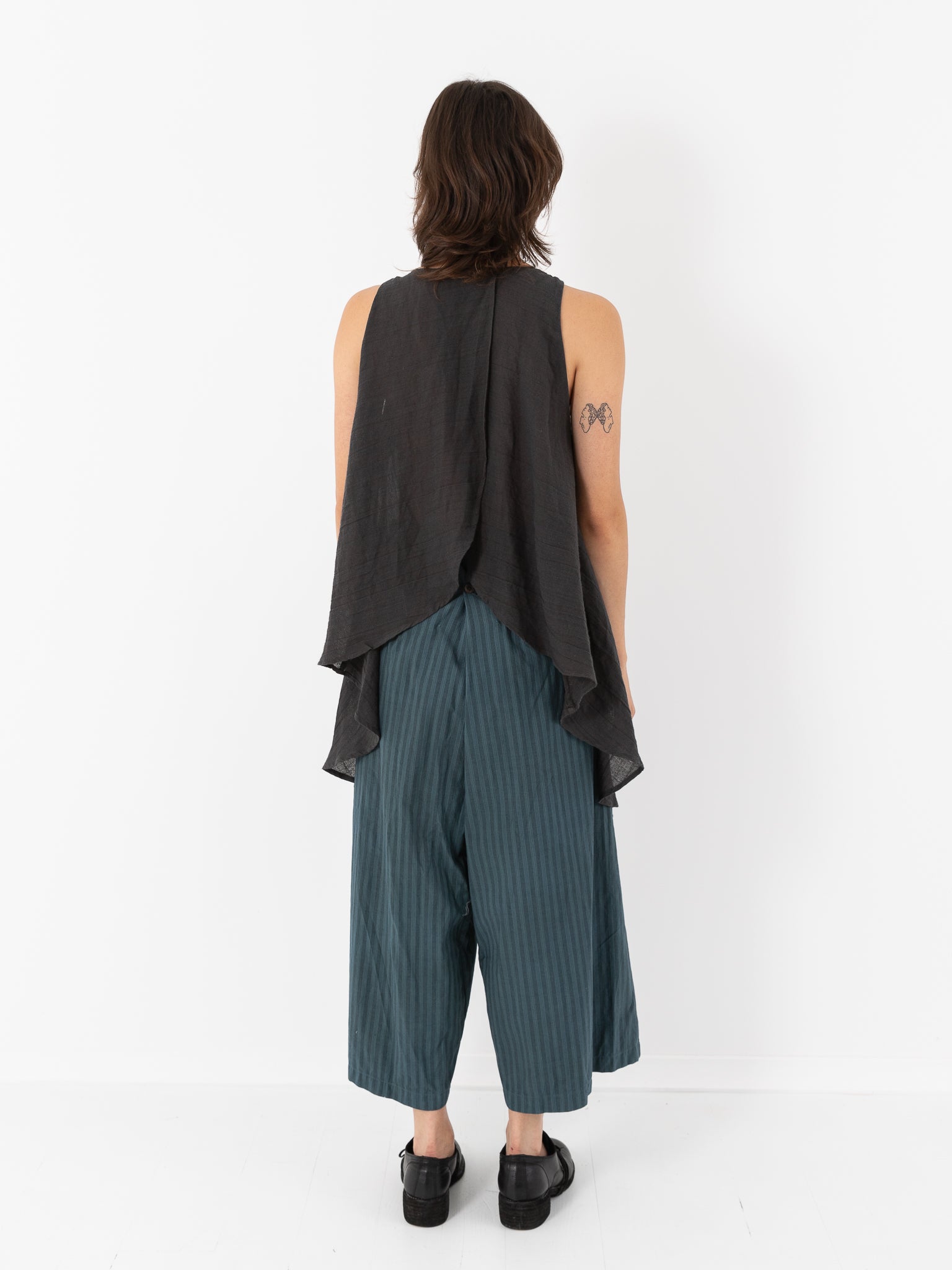 Atelier Suppan Back Crossed Top, Dark - Worthwhile