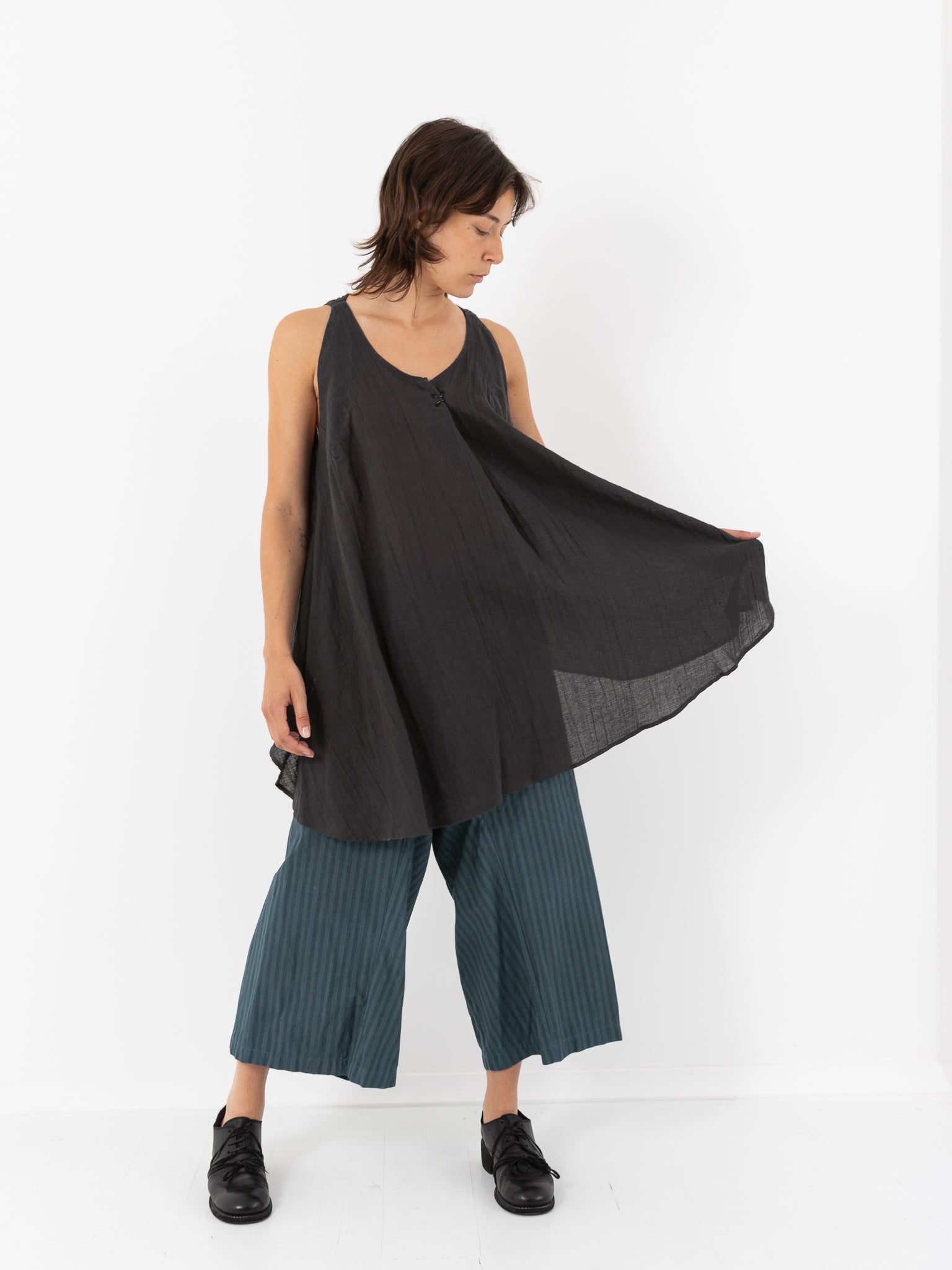 Atelier Suppan Back Crossed Top, Dark - Worthwhile