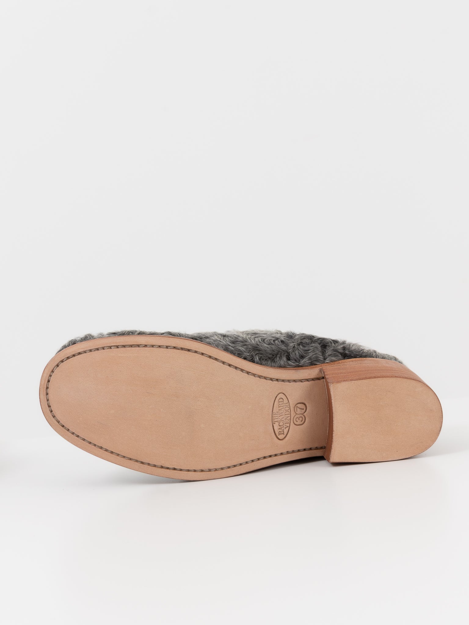 The Backward Vendor Cattle Mule in Grey - THE BACKWARD VENDOR at Worthwhile - shop SHOES