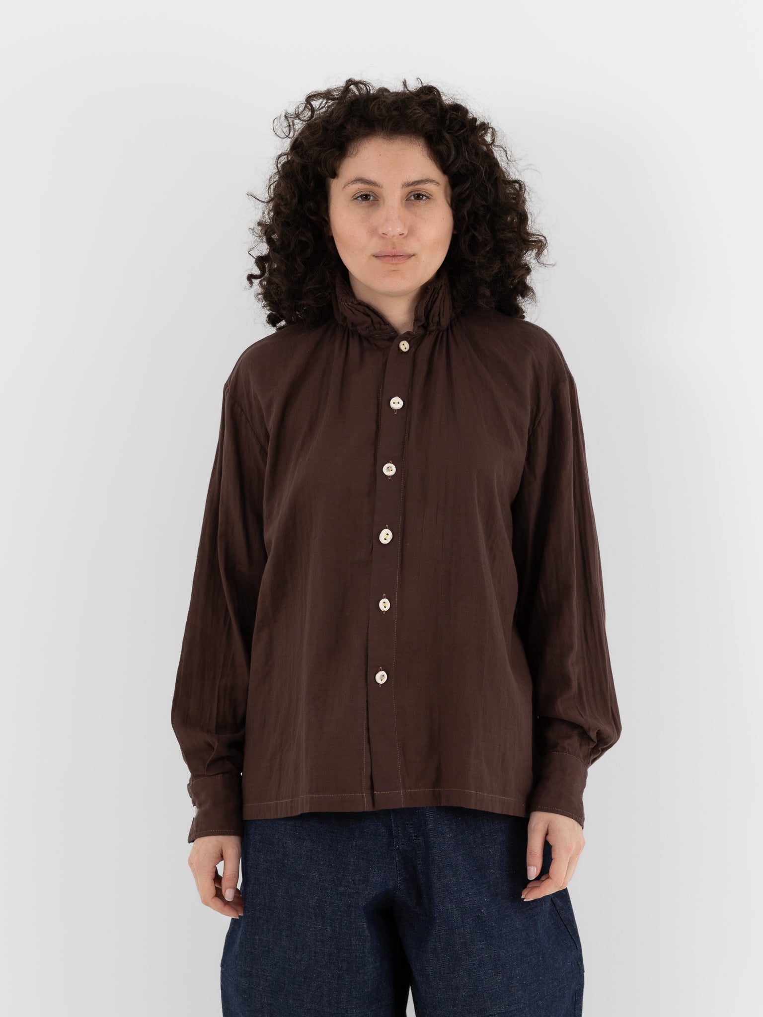 The Backward Vendor Gathering Shirt in Peanut Tree - THE BACKWARD VENDOR at Worthwhile - shop TOP