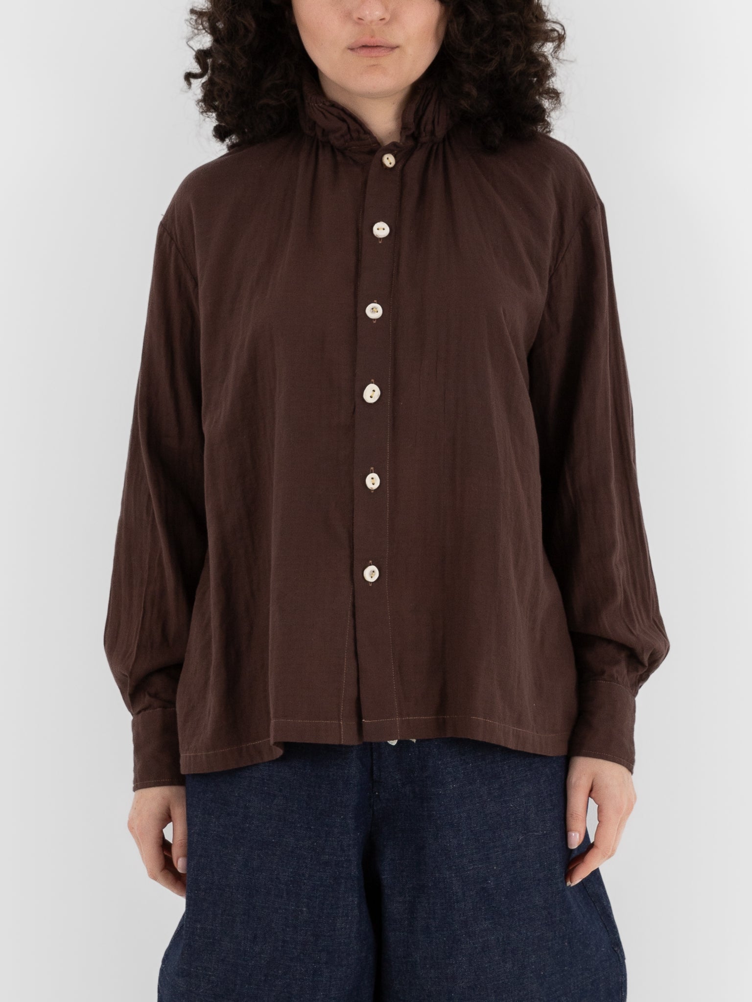 The Backward Vendor Gathering Shirt in Peanut Tree - THE BACKWARD VENDOR at Worthwhile - shop TOP