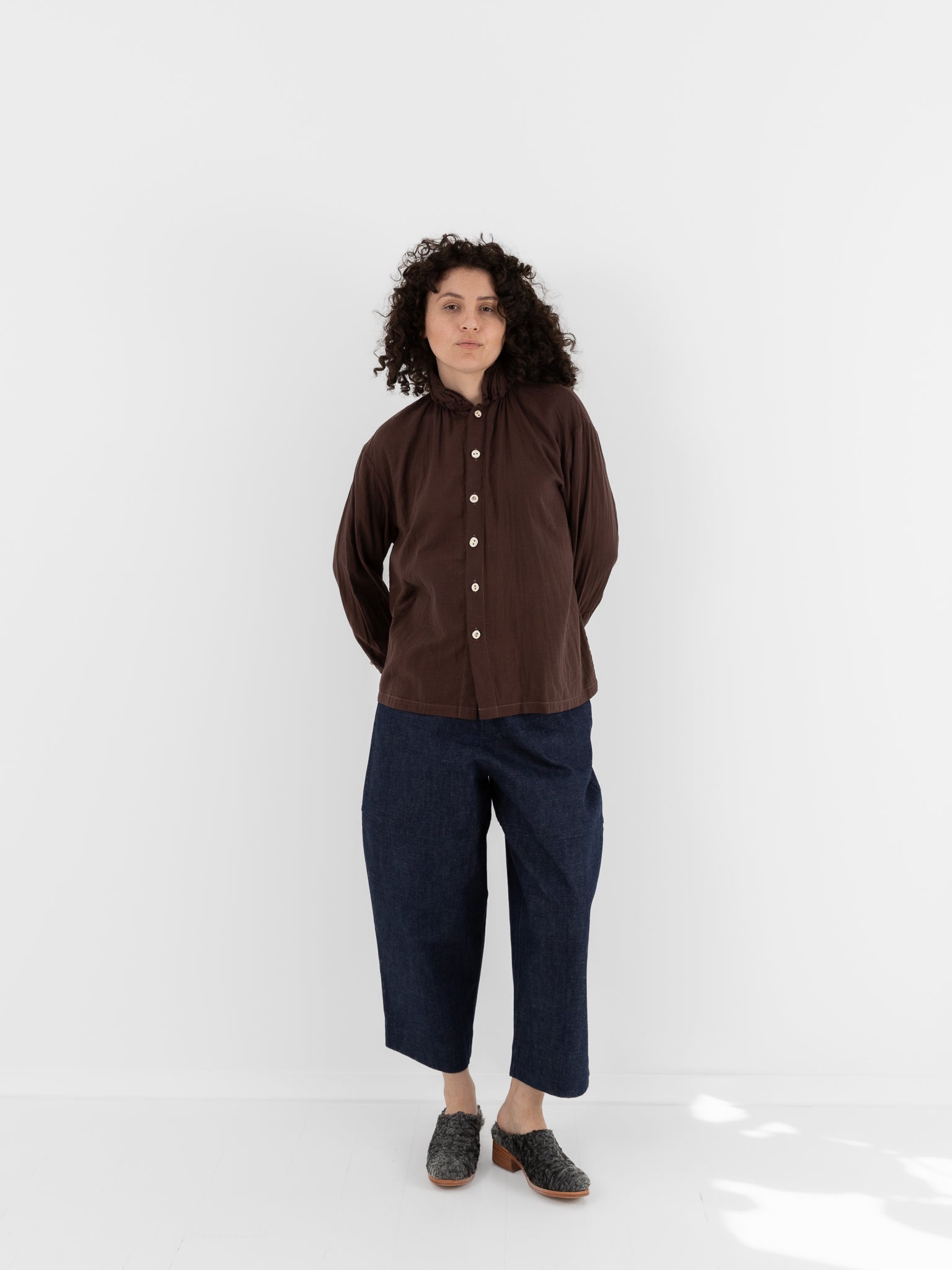 The Backward Vendor Gathering Shirt in Peanut Tree - THE BACKWARD VENDOR at Worthwhile - shop TOP