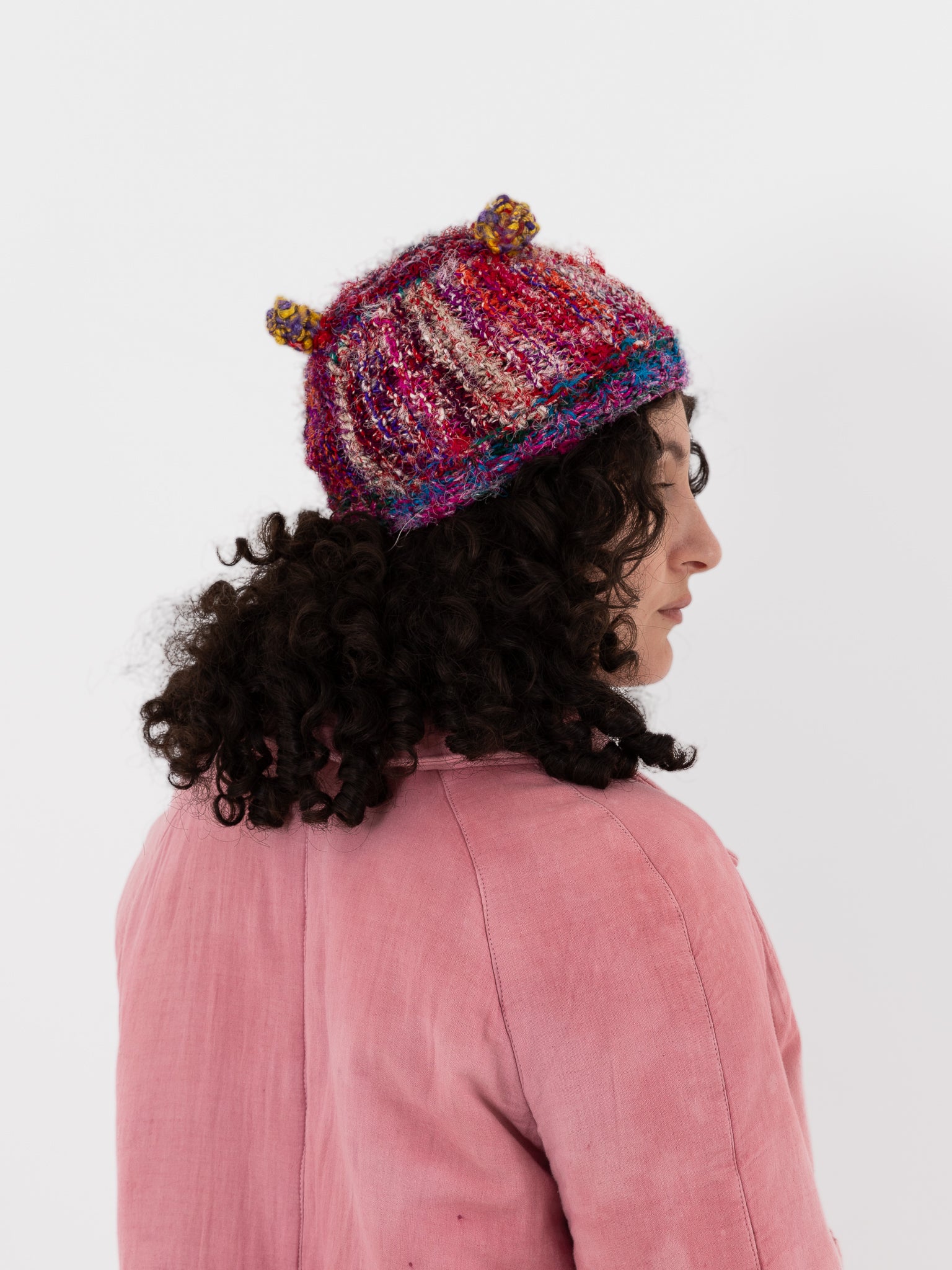 The Backward Vendor Corner Hat in Mixed Silk - THE BACKWARD VENDOR at Worthwhile - shop HAT