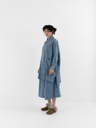 The Backward Vendor Drift Overshirt in Indigo - THE BACKWARD VENDOR at Worthwhile - shop TOP